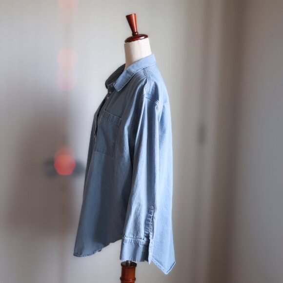 Able Crystal Oversized Denim Shirt Womens XL Closet Staple Travel - Picture 4 of 7